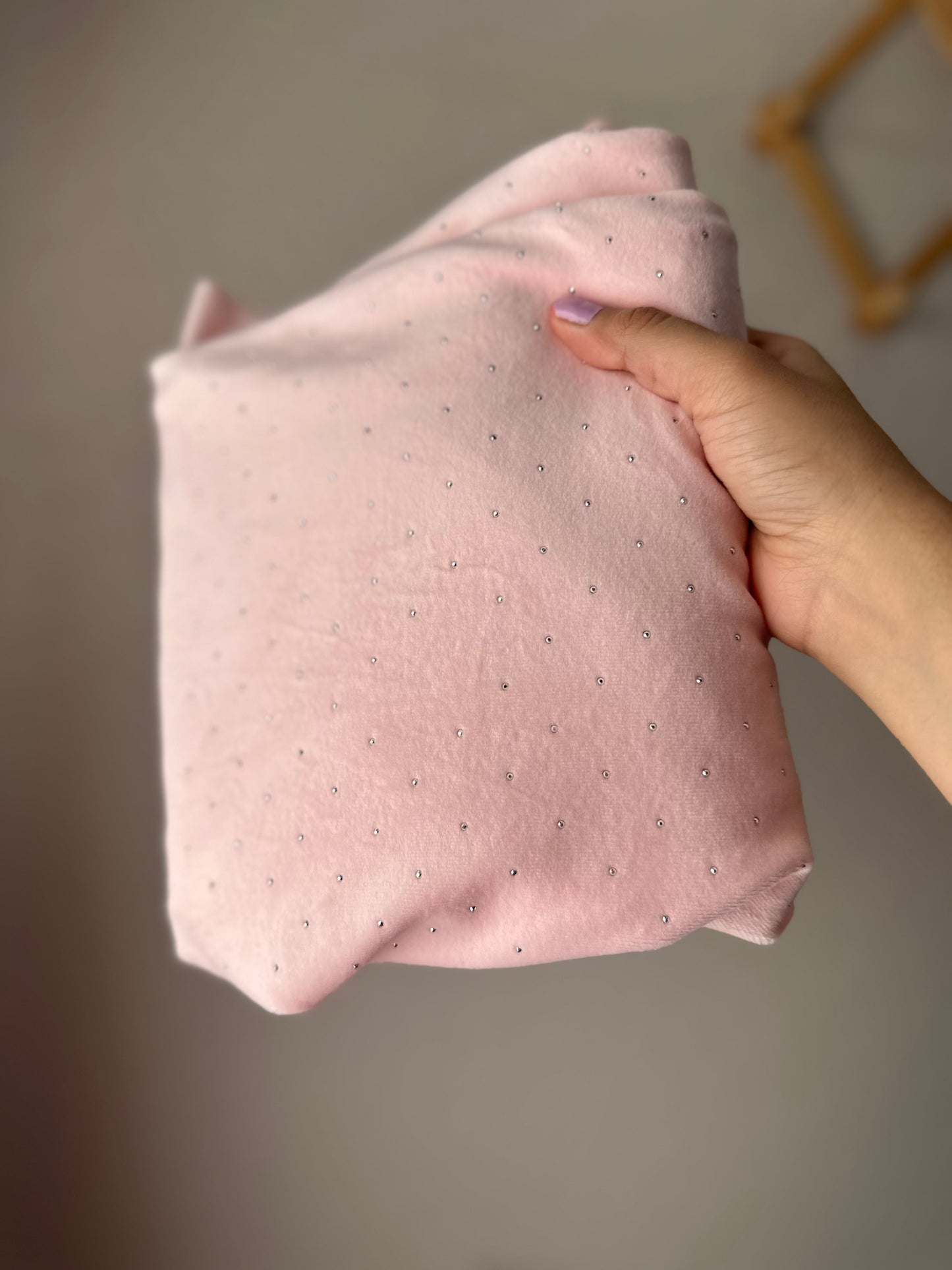 Studded Light Pink Velvet