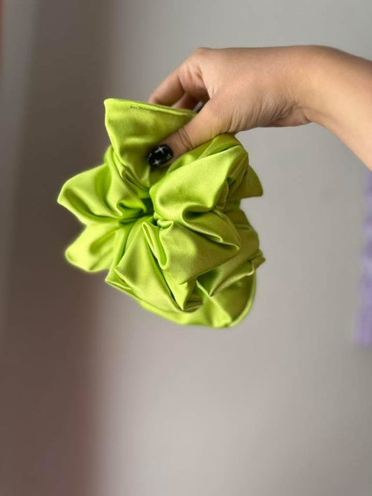 Rts Lime Satin XL Scrunchie