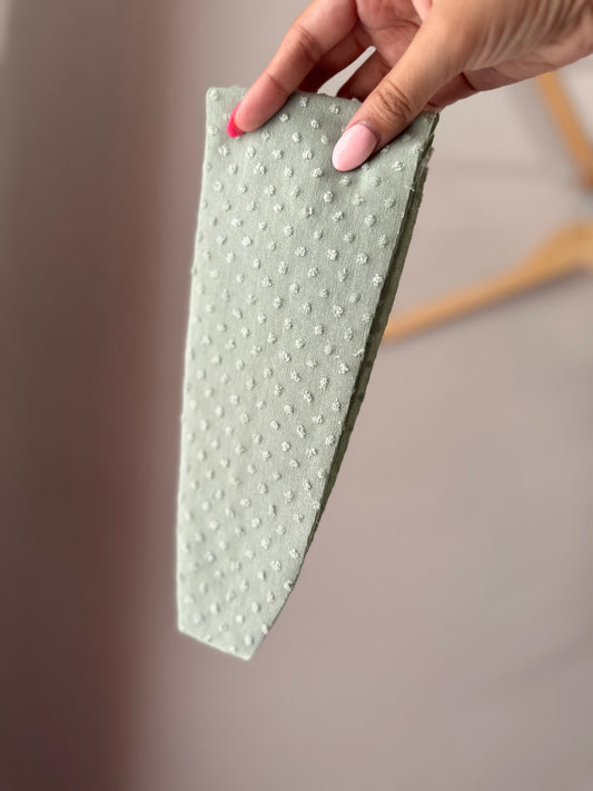 Sage Swiss Dot Knotted Headband