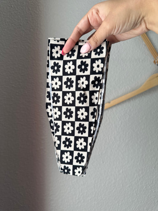 Floral Checker Knotted Headband