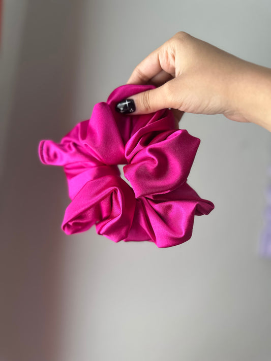 Rts Ultra Pink Satin XL Scrunchie