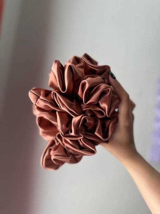 Rts Rose Dessert Satin XL Scrunchie