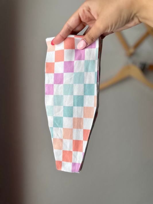 Colorful Checker Knotted Headband