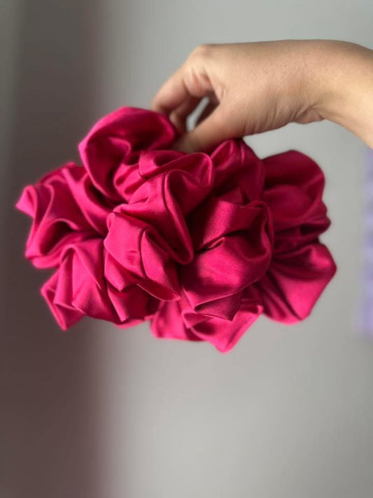 Rts fuchsia Satin XL Scrunchie