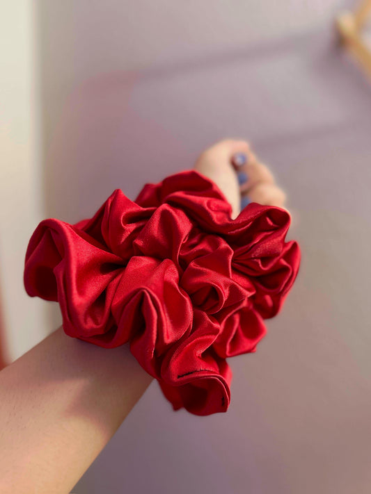 Red Satin Scrunchie