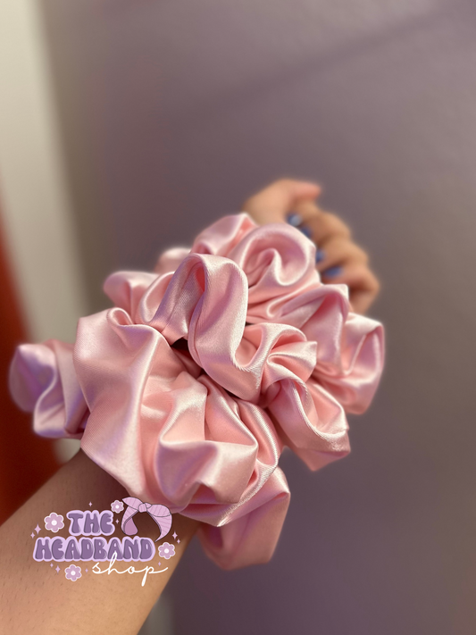 Light Pink Satin Scrunchie