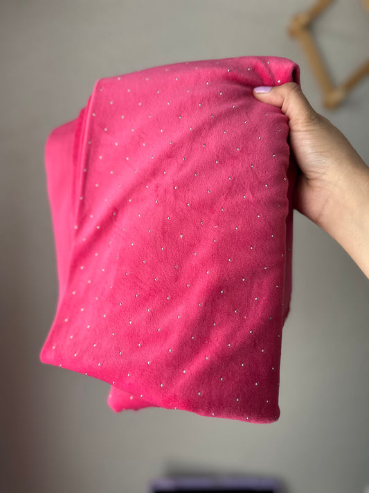 Studded Hot Pink Velvet